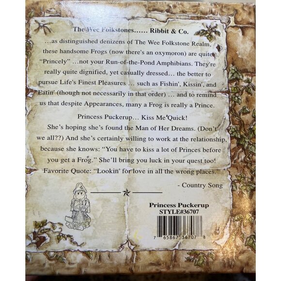 Boyds Bears & Friends Wee Folkstone Ribbit Co Princess Puckerup..Kiss Me Quick - Picture 10 of 13